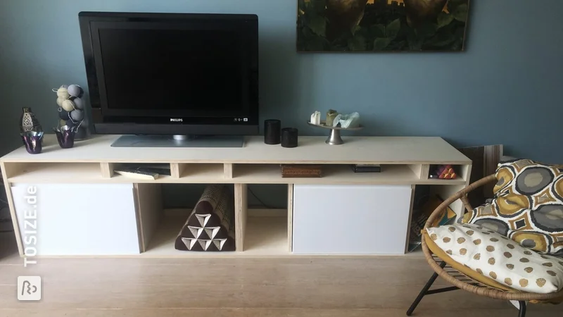 TV cabinet plywood poplar and IKEA METOD, by Annemiek