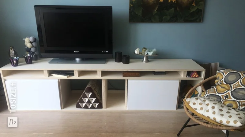 TV cabinet plywood poplar and IKEA METOD, by Annemiek