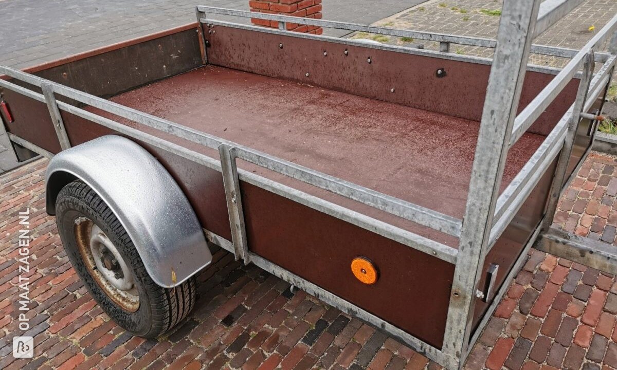 Aanhangwagen restauratie met betonplex