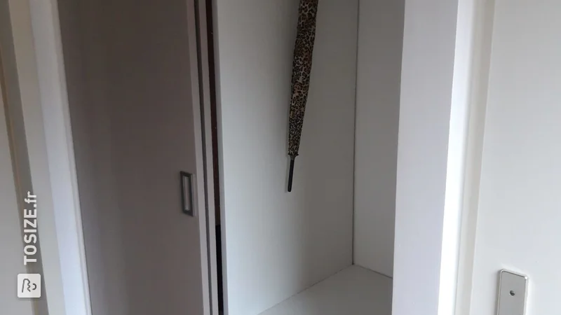 Make sliding doors of spruce timber panel for your hall closet, by Joke