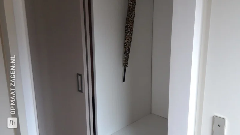 Make sliding doors of spruce timber panel for your hall closet, by Joke