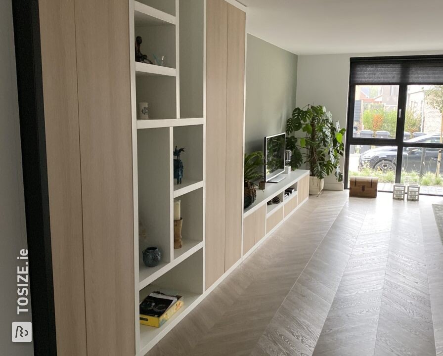 Wall cupboard with integrated TV cabinet, by Ferdy - TOSIZE.ie