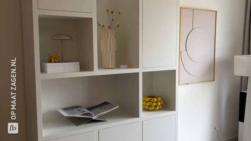 Minimalist white custom cabinet, by Marit