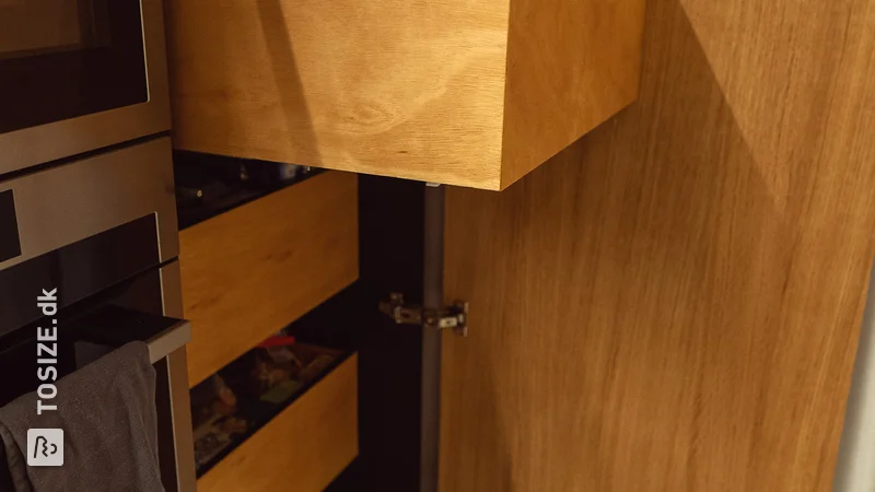 Custom made hardwood plywood kitchen drawers, by Kevin