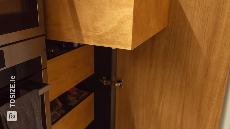 Custom made hardwood plywood kitchen drawers, by Kevin