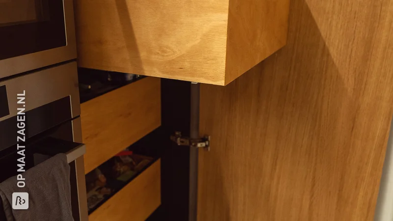 Custom made hardwood plywood kitchen drawers, by Kevin