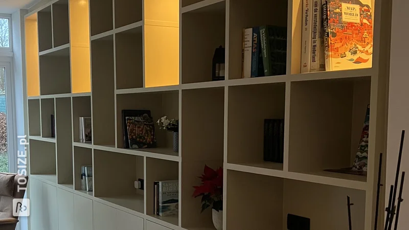 Create your own unique bookcase in the kitchen, by Remco