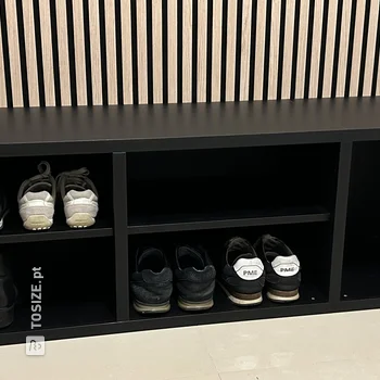 Make your own black oak shoe cabinet with bench, by Albert