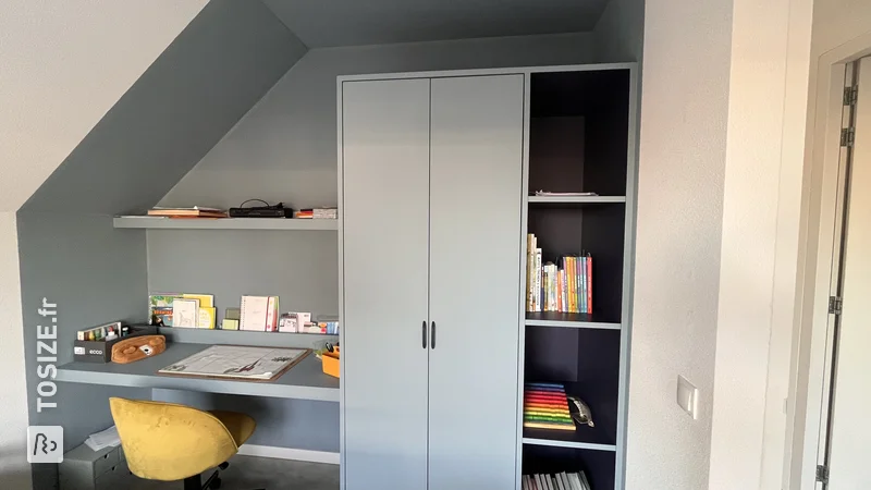 Créez de l'espace avec une armoire intégrée multifonctionnelle et un bureau en MDF, par Yrea