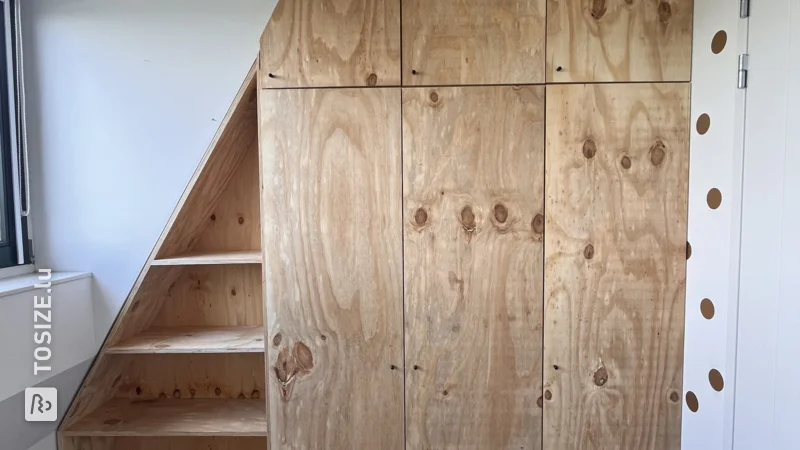 Make your own IKEA hack built-in wardrobe for a slanted wall, by Simone