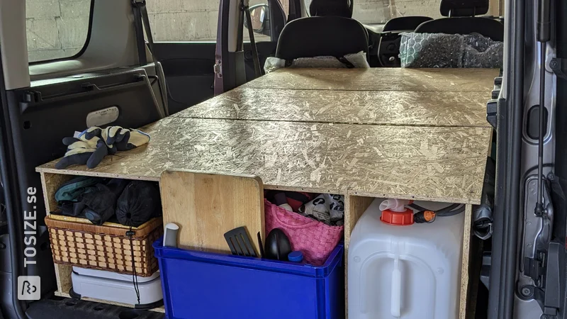 Homemade mini camper transformation with Renault Kangoo, by Anaïs