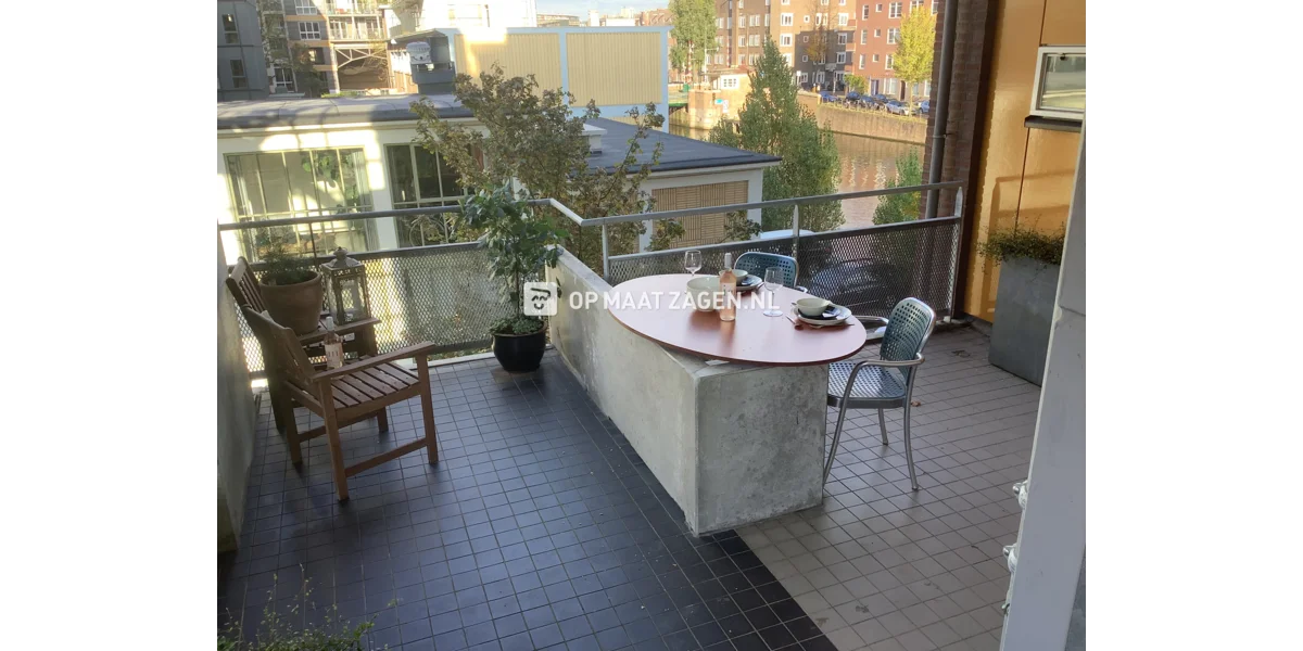 DIY Concrete Plywood Dining Table Terrace by Paul OPMAATZAGEN.nl