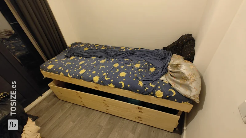 Transform your space with Evan's custom storage bed and large drawer design