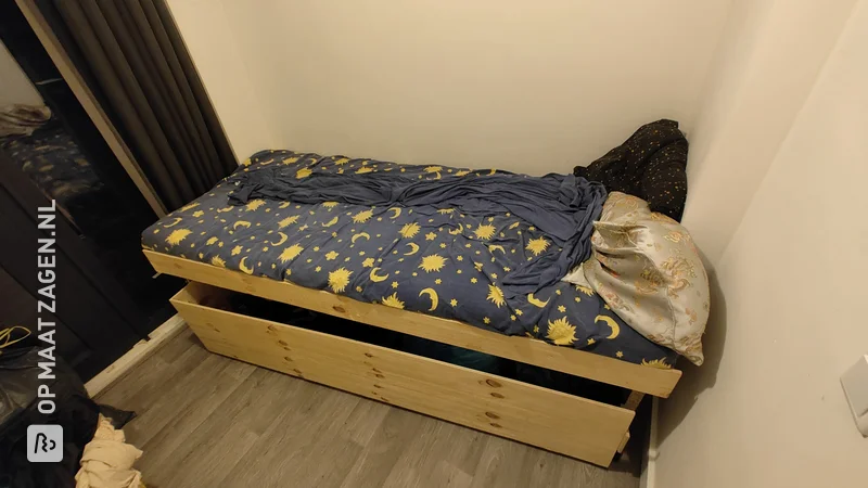 Transform your space with Evan's custom storage bed and large drawer design