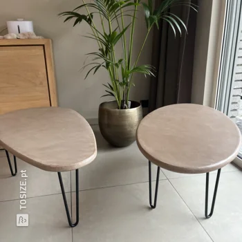 Create a unique concrete look egg-shaped coffee table, by Steven