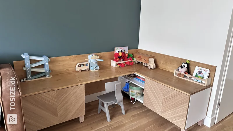 Perfect storage solution with integrated desk, by Melany