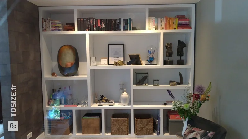 Homemade white wall and compartment cupboard, by Ramona