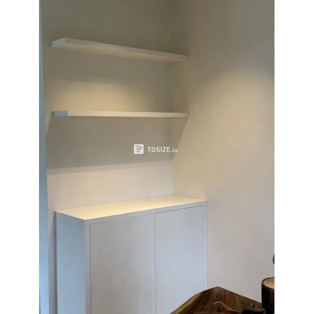 White sideboard with doors and shelves