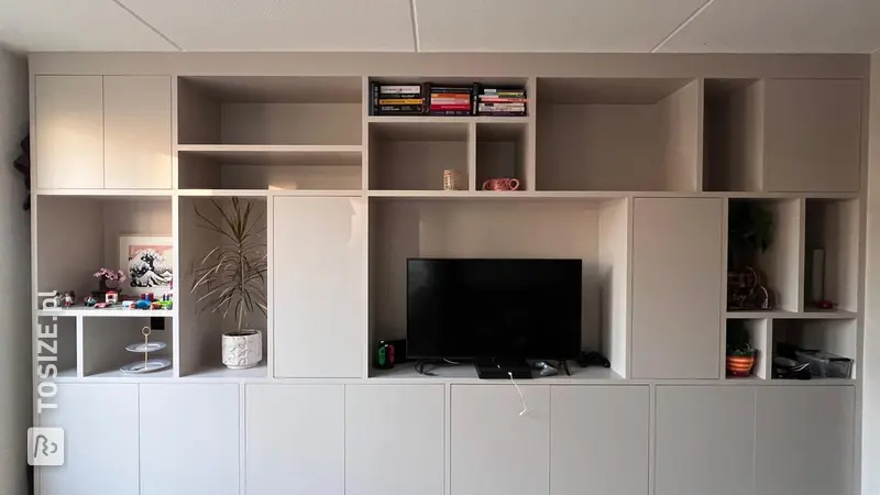 Wall-wide Wall Cabinet with Playful Character, by Rik