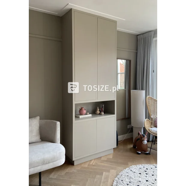 Cream sideboard with doors and open compartments