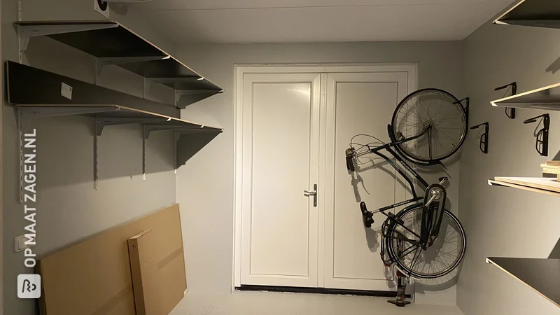 Unique Bicycle Hanging System together with lots of extra storage space in the shed, by Xiaoming