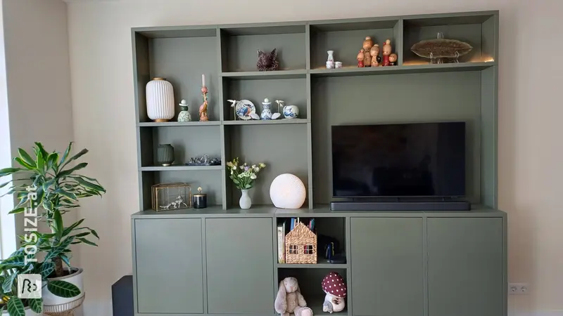 Stylish asymmetrical display cabinet with storage space, by Valery