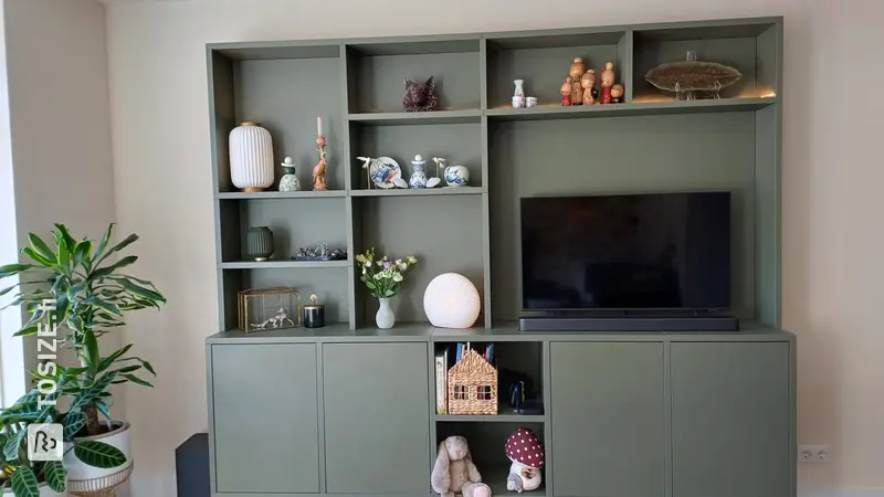 Stylish asymmetrical display cabinet with storage space, by Valery