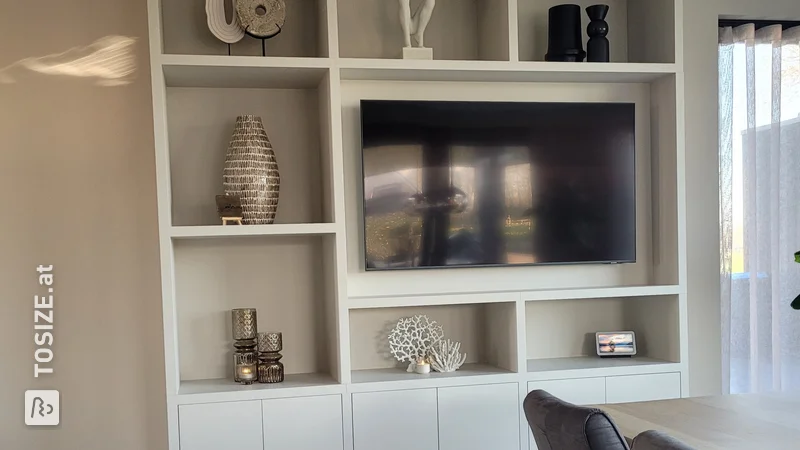 Stylish Shelving Unit for the Living Room including TV, by Michelle