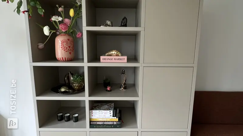 Stylish shelving unit with storage space for the living room, by Roos