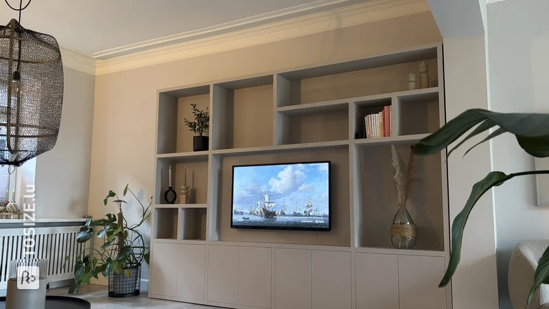 Elegant Shelving Unit and TV Compartment for the Living Room, by Ellen