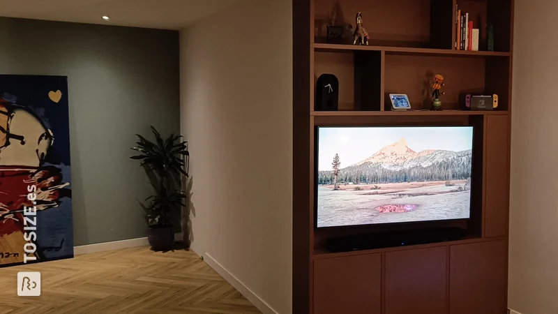 Estantería de pared y TV con estilo de cine, de Gershon