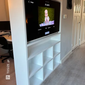 Stylish TV cabinet and room divider in MDF, by Marion