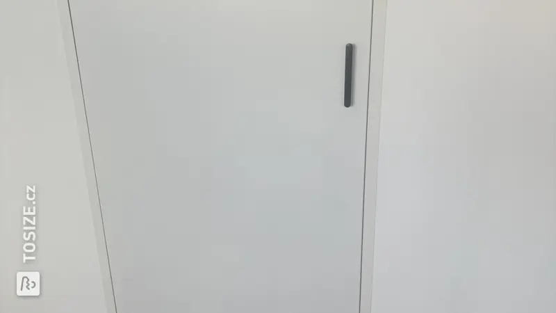 MDF knee wall door for extra storage space, by Peter