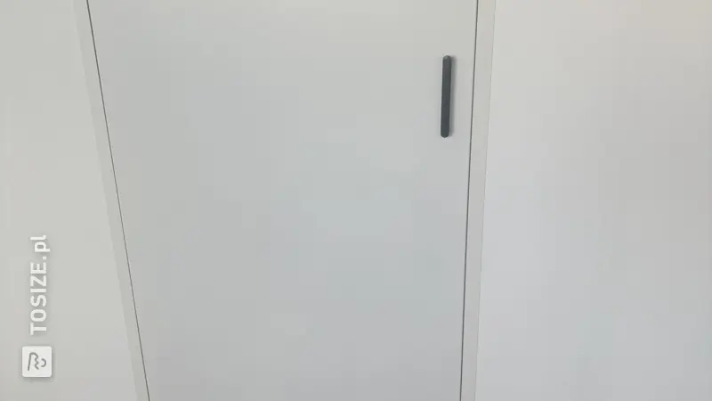MDF knee wall door for extra storage space, by Peter