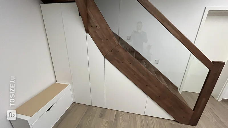 Staircase cupboard with drawers, door Philipp