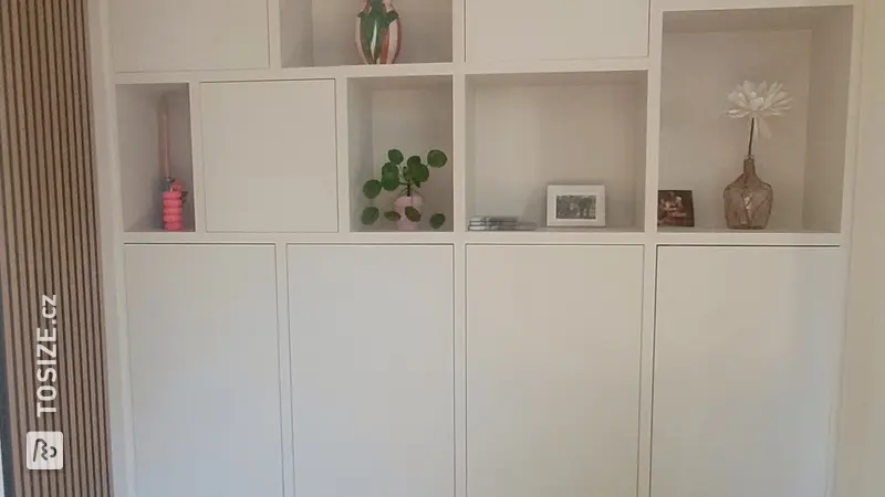 Beautiful Shelving Unit with Beige Doors, by Lieke