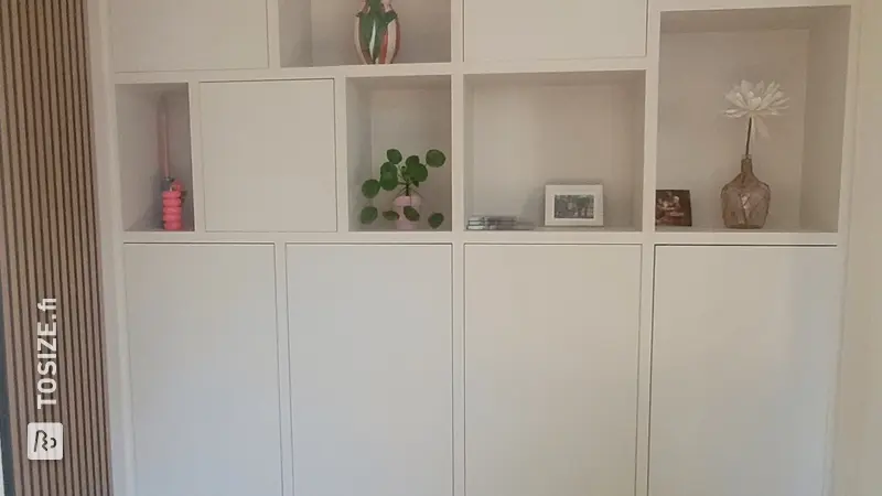 Beautiful Shelving Unit with Beige Doors, by Lieke