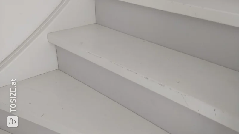 White MDF Stairs closed with risers, by Merijn