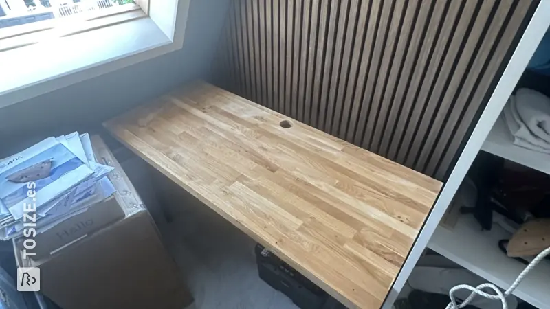 Stylish Home Office with Oak Panel, by Eseosa
