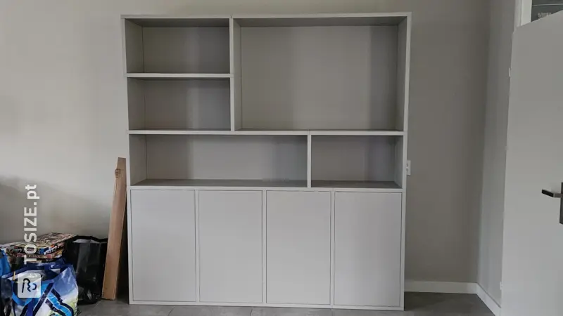 Asymmetrical Shelving Unit for the Living Room, by Ilse