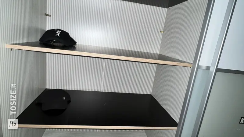 Stylish cabinet conversion with screen-printed panels, by Kirill.