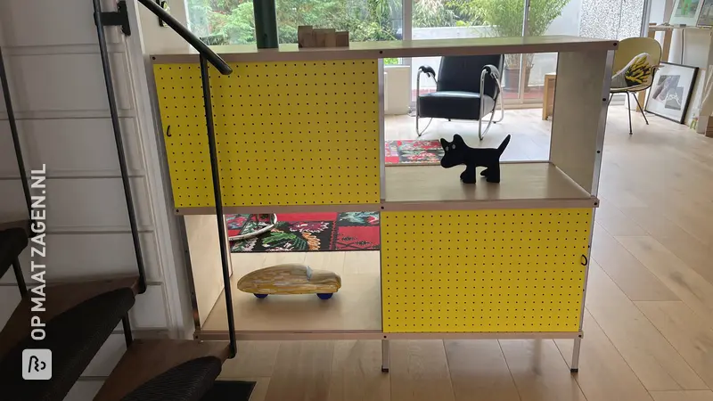 Colorful Eames Style Sliding Door Storage Cabinet, by Paul