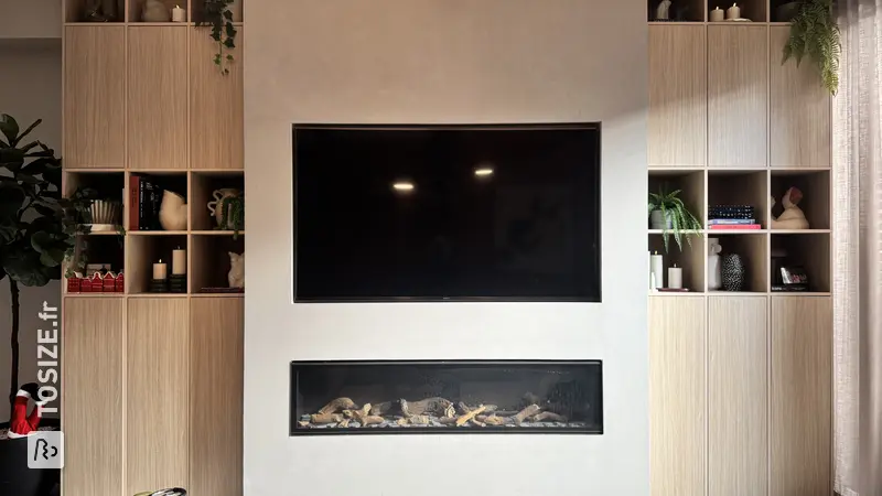 More storage space with a beautiful DIY cabinet arrangement, by Shelly
