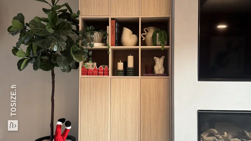 More storage space with a beautiful DIY cabinet arrangement, by Shelly