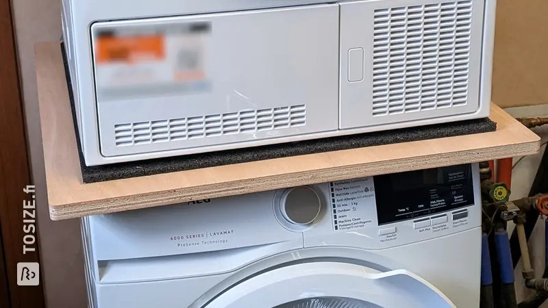 Intermediate plate for washing machine and dryer, by Robby