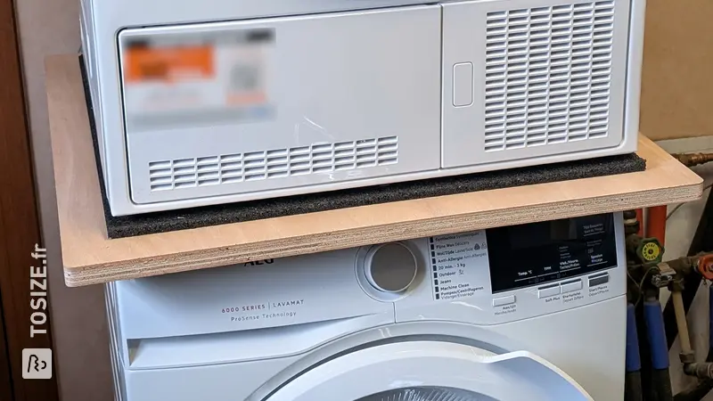Plaque intermédiaire pour lave-linge et sèche-linge, par Robby