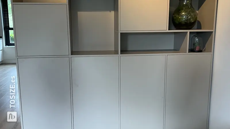 Ceiling-high wall cabinet for the living room, by Ellen