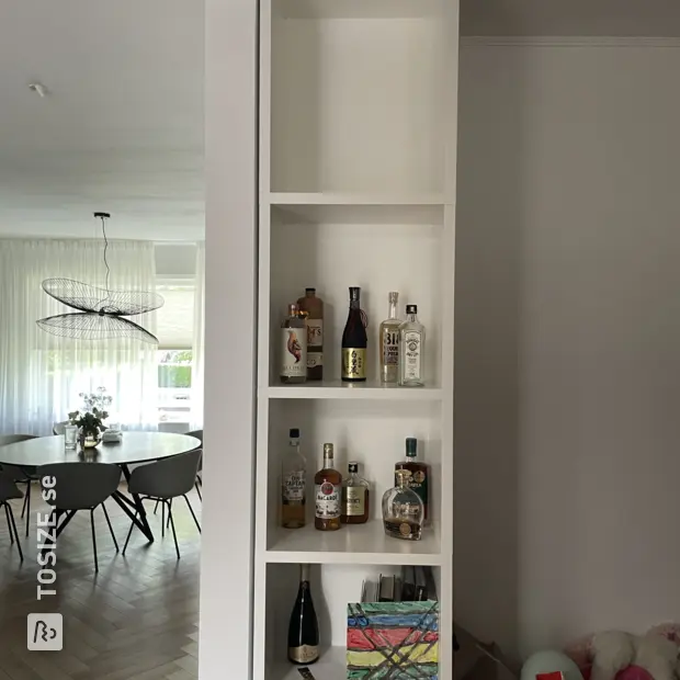 White cabinets with doors and open shelves