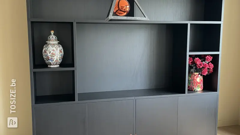 Stylish TV cabinet and shelving unit for the living room, by Imke