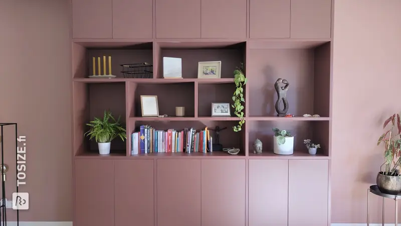 Asymmetrical Roasted Brown Wall Cabinet for your Living Room, by Matthijs